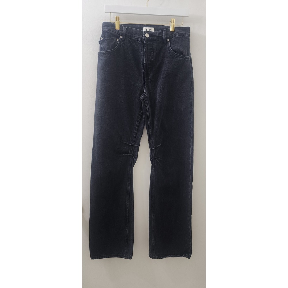 Lovers and Friends Sustainable Denim Black Straight Leg Button Fly Jeans Womens